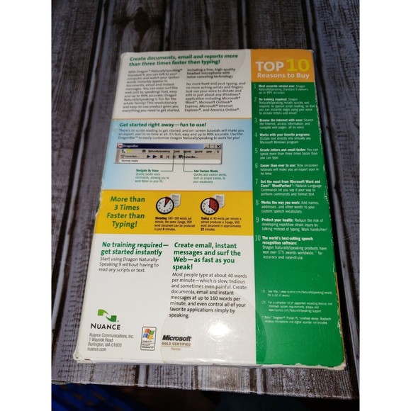 Dragon Naturally Speaking 9 Standard SPEECH RECOGNITION SOFTWARE - Picture 5 of 5